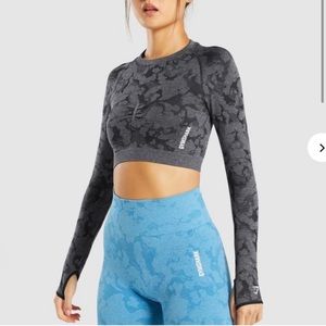 Gymshark seamless camo crop top